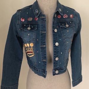 Girl Denim Jacket with mix media accents
